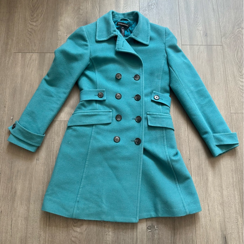 EUC Club Monaco Teal pea Coat - size small
